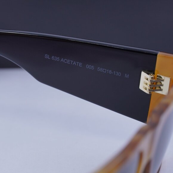 Saint Laurent SL635ACETATE 005 Rectangle Sunglasses - Havana/Black/Grey - Picture 7 of 9